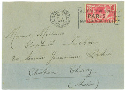 P3507 - FRANCE , 17.7.24 SLOGAN CANCEL. PARIS, RUE DE CLIGNANCOURT (SCARCE) TO CHATEAU THIERRY - Zomer 1924: Parijs