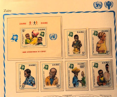 ZAIRE BLOC  34 ET TIMBRE N° 951/56  ANNEE DE L'ENFANCE 1979  LUXE ** - Other & Unclassified