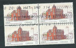 Canada 1987; Capex 87, Battleford Post Office, Block Of 4 ; Used. - Gebruikt