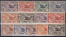 NLLE CALEDONIE POSTE AERIENNE SERIES N° 29/34 + 39/45 NEUVES * GOMME CHARNIERE - Unused Stamps