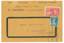 P3509 - FRANCE 2,6.24, NICE AND RARE MIXING FRANKING, TWIN VALUES!!!! FROM PARIS VERY SCARCE QUAI VALMY SLOGAN CANCEL - Zomer 1924: Parijs