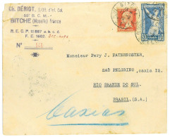 P3510 - FRANCE 17.9.24 MIXED FRANKING, 80 CENT. RATE TO BRAZIL (RARE DESTINATION) - Estate 1924: Paris