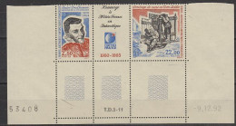 TAAF 1993 Meteo France Strip 2v + Label (margin + Printing Date) ** Mnh (60057A) - Unused Stamps