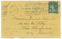 P3511 - FRANCE . 29.7.24, (24 UPSIDE DOWN!!!) 25CT. CERES LETTER CARD, FROM PARIS AV. D'ORLEANS - Sommer 1924: Paris