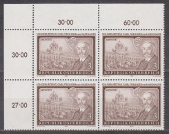 1983 , Mi 1746 ** (4) - 4er Block Postfrisch - 150. Geburtstag Von Carl Freiherr Von Hasenauer - Unused Stamps