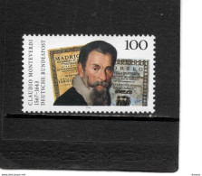 ALLEMAGNE 1993 Claudio Monteverdi Compositeur Yvert 1537, Michel 1705 NEUF**MNH Cote 2,20 Euros - Unused Stamps