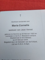 Doodsprentje Maria Cornelis / Hamme 26/2/1923 Sint Niklaas 24/2/2004 ( Jean Verest ) - Religion & Esotérisme