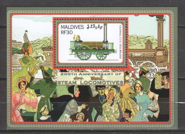 Maldives - 2004 - 200th Anniversary Of Stean Locomotives - Yv Bf 541 - Eisenbahnen