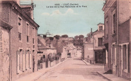 Loue - Le Bas De La Rue Nationale Et Le Pont - CPA °J - Loue