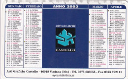 Calendarietto - Arti Grafiche Castello - Viadana - Anno 2003 - Tamaño Pequeño : 2001-...