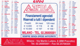 Calendarietto - Asfina - Milano - Anno 2003 - Formato Piccolo : 2001-...