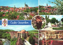 CESKY KRUMLOV, MULTIPLE VIEWS, ARCHITECTURE, EMBLEM, BEAR, ANIMAL, CHURCH, TOWER, BRIDGE,PALACE,CZECH REPUBLIC, POSTCARD - Czech Republic