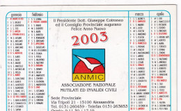 Calendarietto - Associazione Nazionale Mutilati Ed Invalidi Civili - Alessandria - Anno 2003 - Petit Format : 2001-...