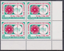 1983 , Mi 1748 ** (1) - 4er Block Postfrisch -  Internationaler Chemotherapiekongreß , Wien - Nuovi