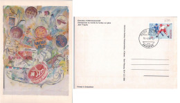 Tingueli Illustrateur, Championnat Du Monde De Hochey Sur Glace à Berne + Timbre Eishokey WM (16.4.1990) - Deportes De Invierno