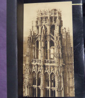 36 . CARTE PANORAMIQUE . ROUEN . LA CATHEDRALE . LA TOUR DE BEURRE . DETAILS DU SOMMET  . GRAND FORMAT . 28 X 15 . - Rouen