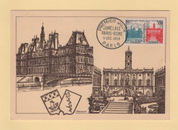 Carte Maximum - N°1176 - Jumelage Paris Rome - 1950-1959