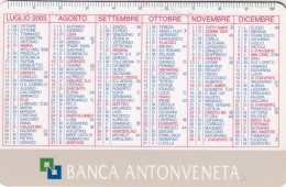 Calendarietto - Banca Antonveneta - Anno 2003 - Small : 2001-...