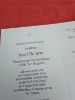 Doodsprentje Jozef De Boe / Hamme 18/9/1912 Moerzeke 5/9/2005 ( Odile Van Bogaert ) - Religion & Esotérisme