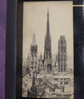 38 . CARTE PANORAMA . ROUEN . LA FLECHE DE LA CATHEDRALE. GRAND FORMAT . 28 X 15 - Rouen