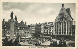 59 - Lille - Grand Place - Animée - Automobiles - Bus - CPA - Voir Scans Recto-Verso - Lille