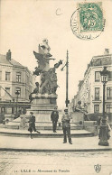 59 - Lille - Monument De Testelin - Animée - Oblitération Ronde De 1907 - CPA - Voir Scans Recto-Verso - Lille