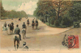 75 - Paris 16 - Avenue Du Bois De Boulogne - Animée - Colorisée - Chevaux - Correspondance - CPA - Oblitération Ronde De - Arrondissement: 16