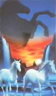 Format Spécial - 177 X 102 Mms - Animaux - Chevaux - Art Peinture - Etat Léger Pli Visible - Frais Spécifique En Raison  - Horses