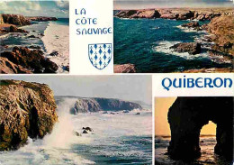 56 - Presqu'Ile De Quiberon - La Cote Sauvage - Multivues - Effet De Vagues - Blasons - Carte Neuve - CPM - Voir Scans R - Quiberon