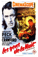 Cinema - Les Gens De La Nuit - Gregory Peck - Broderick Crawford - Illustration Vintage - Affiche De Film - CPM - Carte  - Affiches Sur Carte
