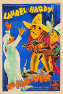 Cinema - Laurel Et Hardy Au Far-West - Illustration Vintage - Affiche De Film - CPM - Carte Neuve - Voir Scans Recto-Ver - Affiches Sur Carte