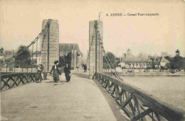 58 - Cosne Cours Sur Loire - Grand Pont Suspendu - Animée - CPA - Voir Scans Recto-Verso - Cosne Cours Sur Loire