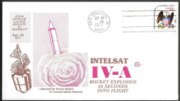 US Space Cover 1977. Satellite "Intelsat 4A F-5" Launch - Stati Uniti