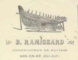NAVIGATION CONSTRUCTION NAVIRES 1926 MEMORANDUM Sign. Ramigeard Constructeurs De Bateaux Ars En Ré > Charennte Maritime - 1900 – 1949