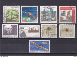 ALLEMAGNE 1991 Yvert 1337, 1342, 1355, 1358, 1378, 1380, 1389, 1402, 1408 Oblitérés Cote : 9,30 Euros - Used Stamps
