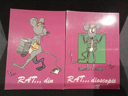 CP -  SERIE  Nous Les Rats  "   Rat ..din  Et ...dioscopie   "  "  Net    2 Lot De 2 - VIARD - Otros & Sin Clasificación