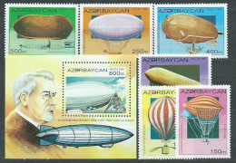 Azerbaijan - Correo Yvert 224/9+Hb 16 ** Mnh  Zeppelin - Azerbaïjan