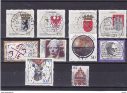 ALLEMAGNE 1992 Yvert 1440, 1444, 1448, 1452-1453, 1457-1458, 1462, 1469-1470 Oblitérés Cote :10,50 Euros - Used Stamps