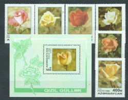 Azerbaijan - Correo Yvert 282/7+Hb 25 ** Mnh  Flores - Azerbaïjan