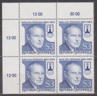 1983 , Mi 1753 ** (1) - 4er Block Postfrisch - 100. Geburtstag Von Karl Terzaghi - Unused Stamps