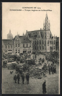 AK Poperinghe, Troupes Anglaises Sur La Grand`Place, Campagne De 1914  - Sonstige & Ohne Zuordnung