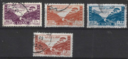 LIBAN. PA 20 & PA 22-4 De 1947-9 Oblitérés. Voiture Sur La Route De La Baie De Djounié. - Cars