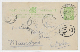 SA 1914, Taxed Entire Card To Mauritius (SN 3058) - Lettres & Documents