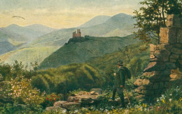 Andlau Hohwald CPA 67 Bas Rhin Alsace Château D'Andlau Spesburg  Ruine Paysage Marcheur Costume H Hoffmann - Autres & Non Classés