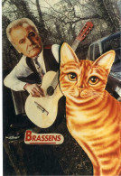 GEORGES BRASSENS  AVEC UN CHAT  -  CREATION J LARDIE  -  EDITIONS DU TRIANGLE - Künstler