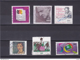ALLEMAGNE 1996 Yvert 1686, 1702, 1706, 1710, 1720, 1725 Oblitérés Cote : 6,30 Euros - Used Stamps