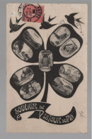 CPA - 38 - Souvenir De La Tour-du-Pin - Multi-Vues Forme Trèfle Avec Hirondelles - Circulée En 190? - La Tour-du-Pin