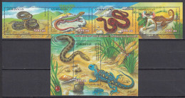 Azerbaijan - Correo Yvert 402/405 + Hoja 49 ** Mnh Fauna - Reptiles - Serpientes - Azerbaijan