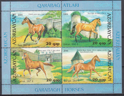 Azerbaijan - Correo Yvert 558/61 ** Mnh Fauna - Caballos - Azerbaïdjan