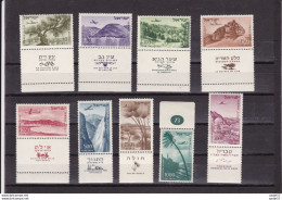 ISRAEL. YT PA N° 9/17 1953-56 Mi 80/86 138/139 MNH** - Unused Stamps (with Tabs)